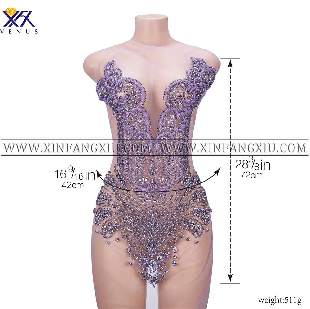 XFX VENUS 1 PCS Purple Applique Rhinestone Fabric Lace Trim Sewing Mesh Collar Patch for Wedding Gown Dress Bridal Embroidery
XFX VENUS 1 PCS Purple Applique Rhinestone Fabric Lace Trim Sewing Mesh Collar Patch for Wedding Gown Dress Bridal Embroidery
