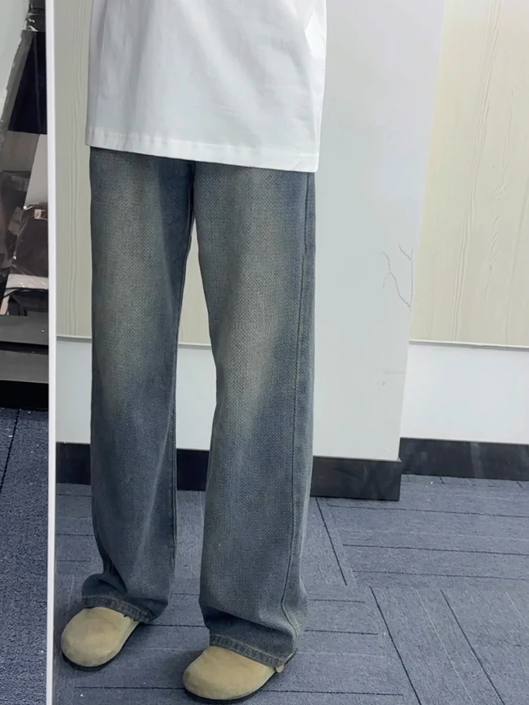 Мужские джинсы из денима с ретро-синим узором, летние, свободные, прямые, широкие штанины, в американском винтажном стиле
Мужские джинсы из денима с ретро-синим узором, летние, свободные, прямые, широкие штанины, в американском винтажном стиле