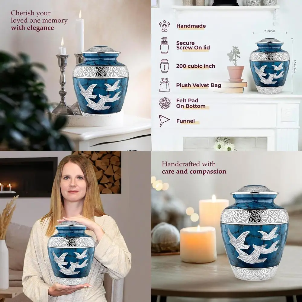 Adult Cremation Urn with Blue Bird Design - Large, Decorative Ashes Container for Men & Women
Adult Cremation Urn with Blue Bird Design - Large, Decorative Ashes Container for Men & Women