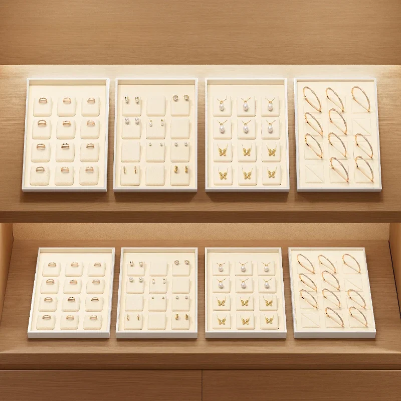 High end jewelry display tray PU leather ring necklace earring bracelet counter display tray
High end jewelry display tray PU leather ring necklace earring bracelet counter display tray