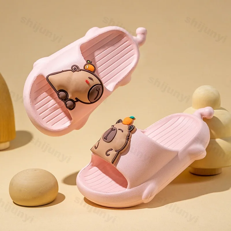 Children Capybara Slippers Lovely Girl Thick Sole Non-slip Summer Flip Flops Beach Sandals Flat cartoon EVA 2025 Kids Slippers
Children Capybara Slippers Lovely Girl Thick Sole Non-slip Summer Flip Flops Beach Sandals Flat cartoon EVA 2025 Kids Slippers