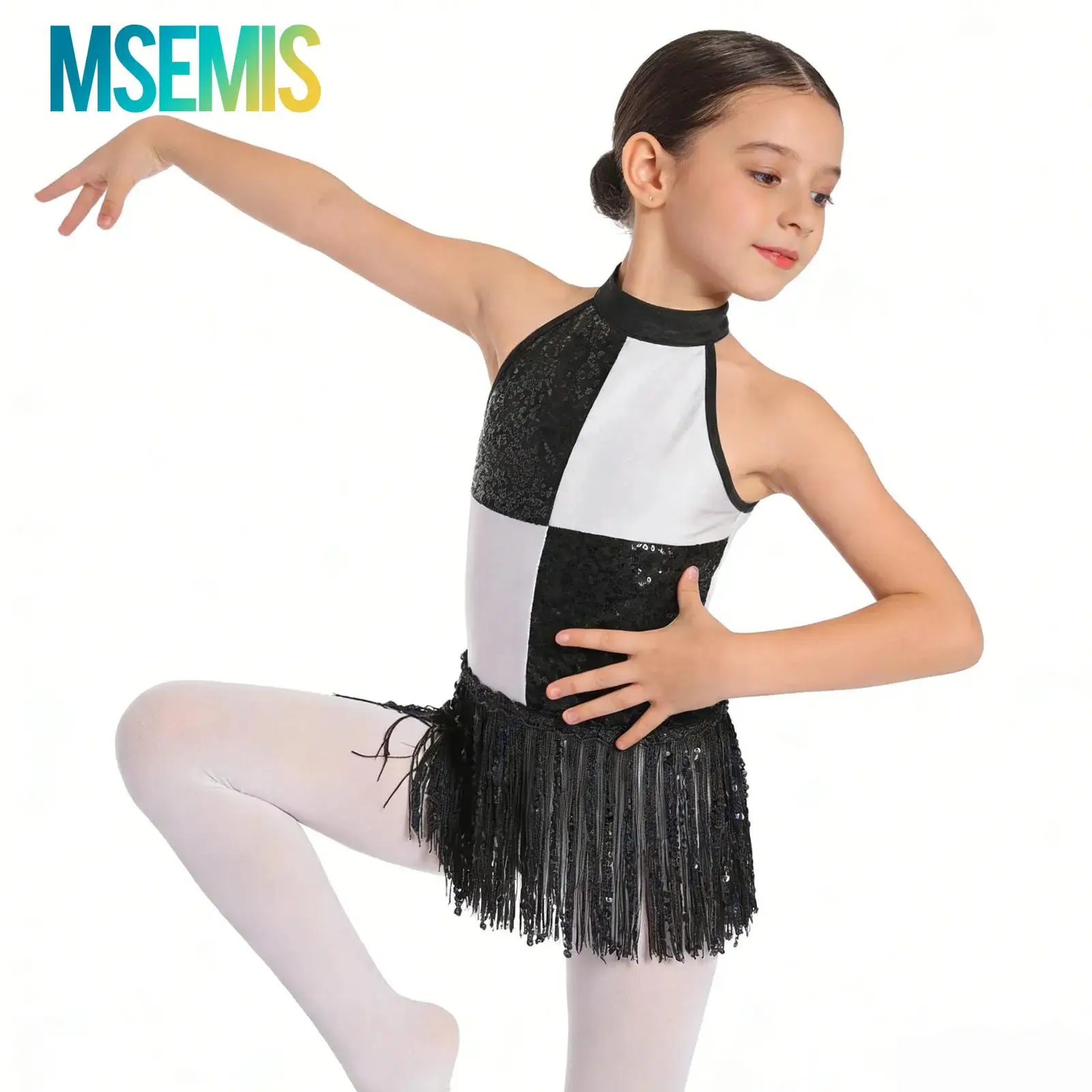 Kids Girls Sequined Gymnastics Jazz Tango Chacha Latin Leotards Dresses Halter Sleeveless Shiny Tassel Dress Rumba Dancewear
Kids Girls Sequined Gymnastics Jazz Tango Chacha Latin Leotards Dresses Halter Sleeveless Shiny Tassel Dress Rumba Dancewear