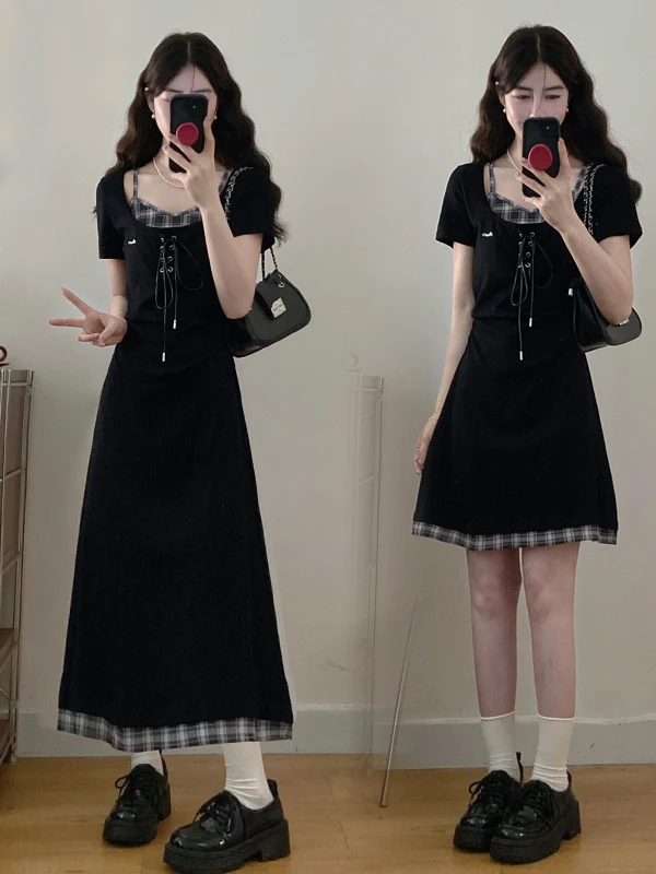 Summer 2026 plus Size Dress Square Collar Belted Hide Meat Slim Splice Fake Two-Piece Dress Fashionable And Elegant for Fat W...
Summer 2026 plus Size Dress Square Collar Belted Hide Meat Slim Splice Fake Two-Piece Dress Fashionable And Elegant for Fat W...