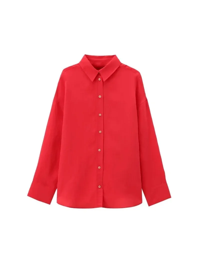2024 Autumn Shirt Women Red Oversize Shirt Woman Fashion Loose Summer Button Up Blouses Woman Korean Long Sleeve Casual Tops
2024 Autumn Shirt Women Red Oversize Shirt Woman Fashion Loose Summer Button Up Blouses Woman Korean Long Sleeve Casual Tops