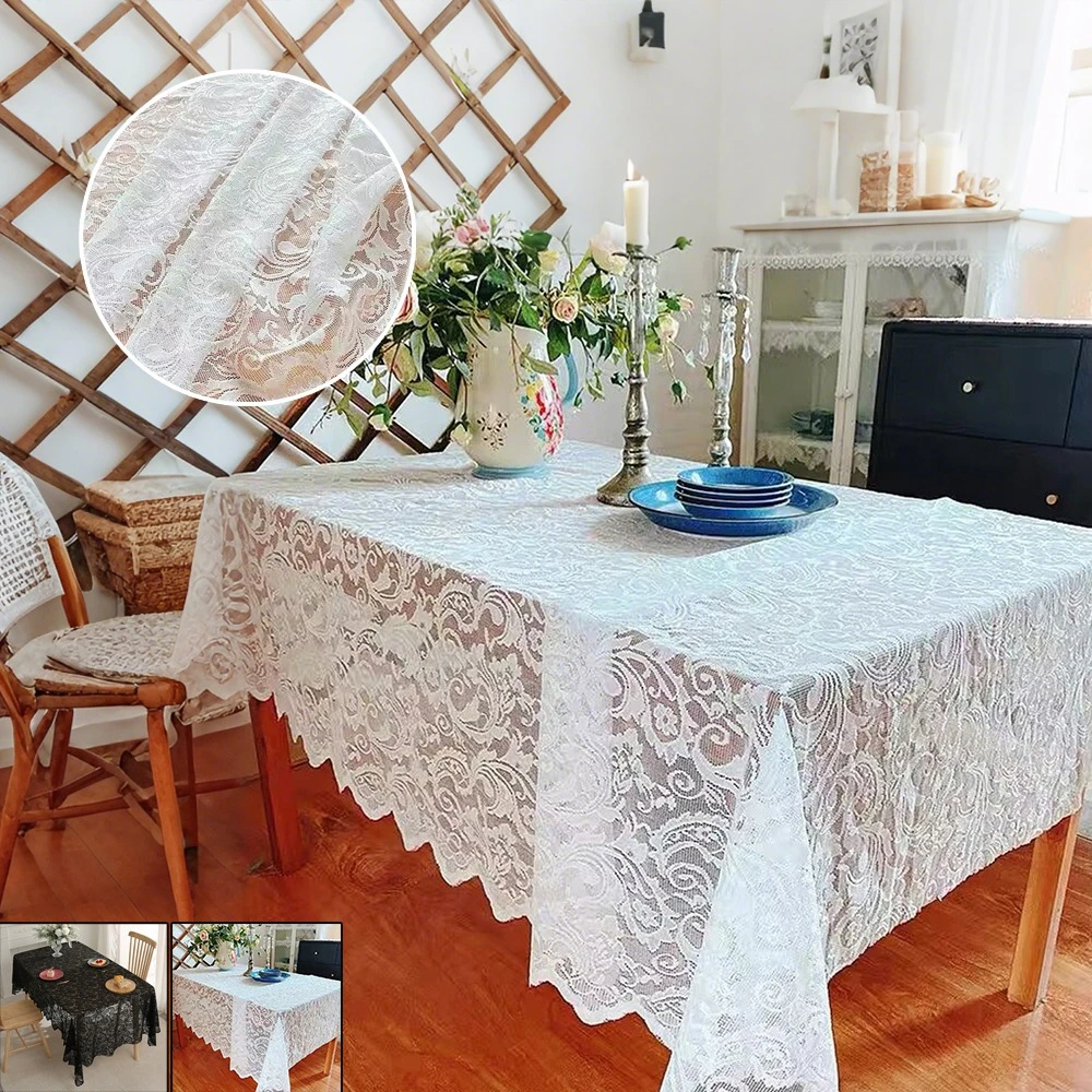 Black/White French Lace Tablecloth Flower Vine Pattern Living Room Dining Table Decoration Rustic Wedding White Lace Table Cover
Black/White French Lace Tablecloth Flower Vine Pattern Living Room Dining Table Decoration Rustic Wedding White Lace Table Cover