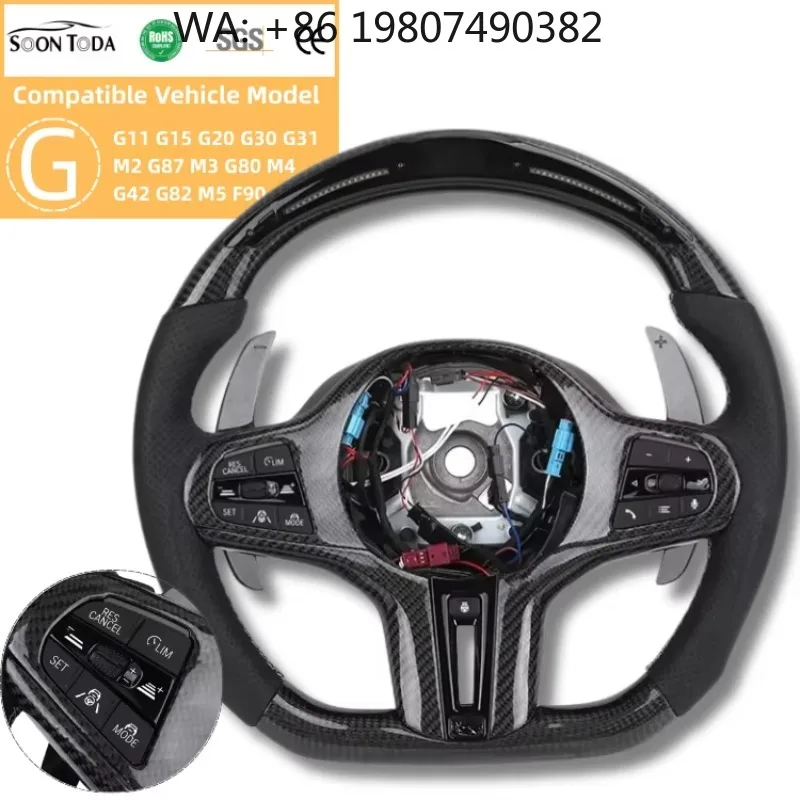 Half Perforated Leather Heated LED Carbon Fiber Sport Steering Wheel Fit G11 G15 G20 G30 G31 M2 G87 M3 G80 M4 G42 G82 M5 F90 X5M
Half Perforated Leather Heated LED Carbon Fiber Sport Steering Wheel Fit G11 G15 G20 G30 G31 M2 G87 M3 G80 M4 G42 G82 M5 F90 X5M