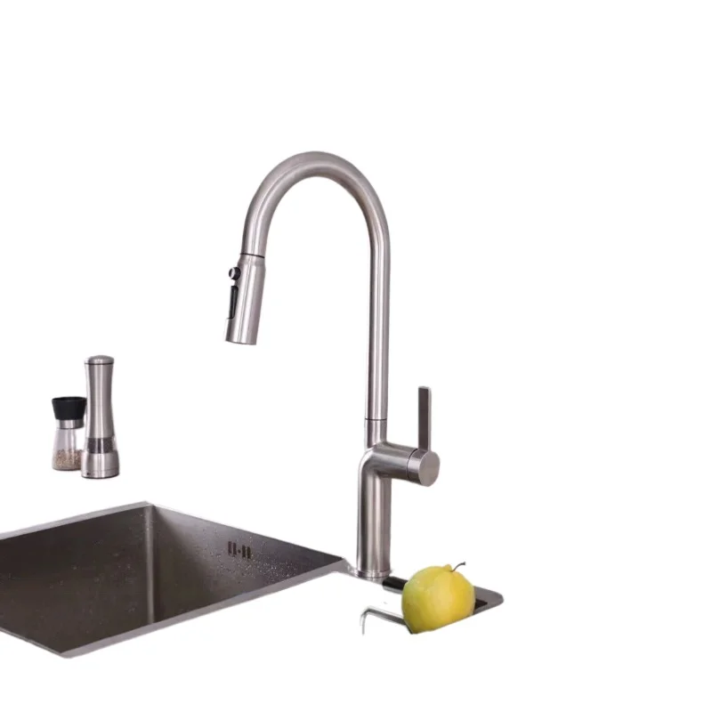 Stainless steel hot and cold pull-out faucet vegetable basin sink vegetable sink splash-proof rotary kitchen
Stainless steel hot and cold pull-out faucet vegetable basin sink vegetable sink splash-proof rotary kitchen
