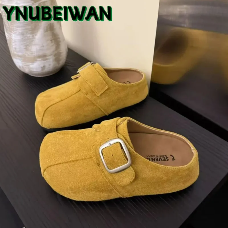 Flats Platform Women Mules Summer Slippers Shoes 2025 New Sandals Fashion Suede Casual Woman Shoes Buckle Zapatos Slip Into
Flats Platform Women Mules Summer Slippers Shoes 2025 New Sandals Fashion Suede Casual Woman Shoes Buckle Zapatos Slip Into