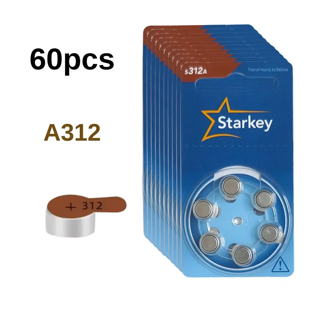 Starkey Premium Size 312 A312 Hearing Aid Batteries 60 Pcs - Zinc Air High-Performance Cells
Starkey Premium Size 312 A312 Hearing Aid Batteries 60 Pcs - Zinc Air High-Performance Cells