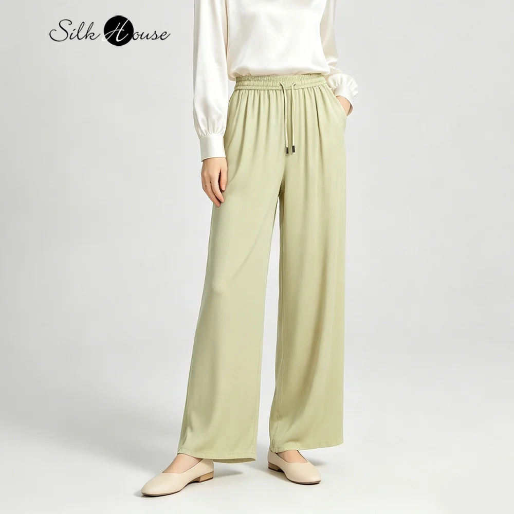 2026 Women's Fashion Summer New 93% Natural Mulberry Silk Elastic Satin Pea Green High Waist Versatile Strap Straight Pants
2026 Women's Fashion Summer New 93% Natural Mulberry Silk Elastic Satin Pea Green High Waist Versatile Strap Straight Pants