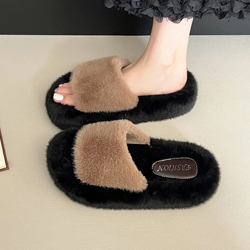 Women Fur Slippers Flats Platform Shoes Casual New Open Toe Sandals 2025 Winter Cozy Slingback Woman Flip Flops Brand Slides
Women Fur Slippers Flats Platform Shoes Casual New Open Toe Sandals 2025 Winter Cozy Slingback Woman Flip Flops Brand Slides