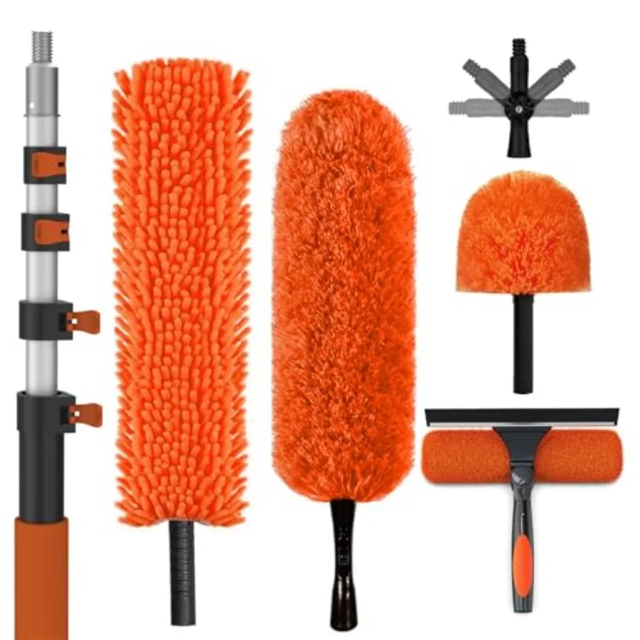 20Feet Reach High Ceiling Duster Kit Window Cleaning kit with 3- Extension Pole Fan Duster for Ceiling Fan Blades Microfiber Fe
20Feet Reach High Ceiling Duster Kit Window Cleaning kit with 3- Extension Pole Fan Duster for Ceiling Fan Blades Microfiber Fe