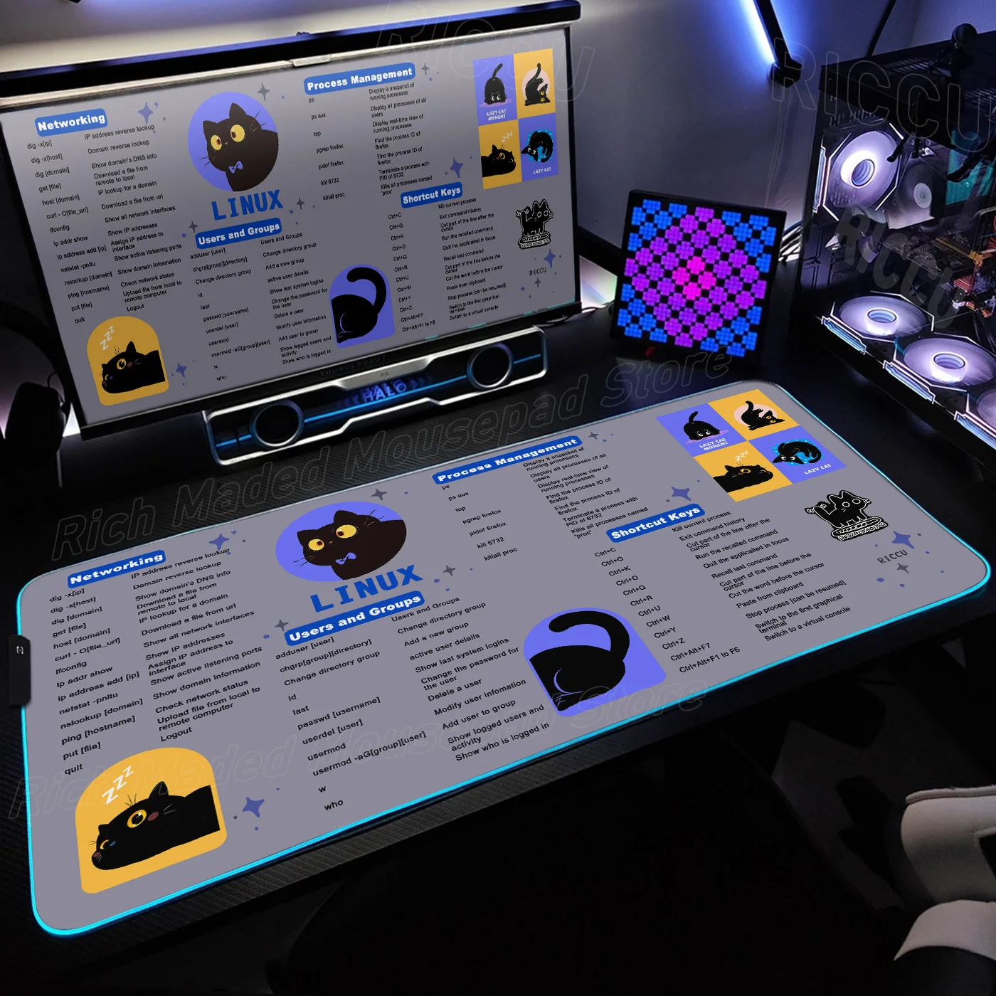 RGB Portable label XXL Linux shortcut key Memo Commands Mouse Pad Large Mousepad PC accessories Desk Mat LED protective pad Rug
RGB Portable label XXL Linux shortcut key Memo Commands Mouse Pad Large Mousepad PC accessories Desk Mat LED protective pad Rug