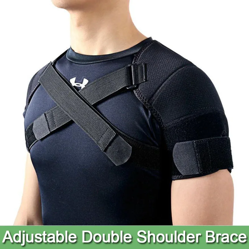 Double Shoulder Brace Adjustable Sports Shoulder Support Belt Back Pain Relief Double Bandage Cross Compression
Double Shoulder Brace Adjustable Sports Shoulder Support Belt Back Pain Relief Double Bandage Cross Compression