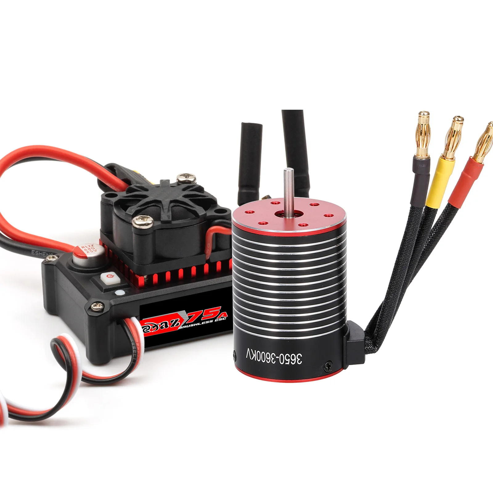 3650 3600KV 4500KV 5200KV Brushless Motor With 75A ESC Combo Waterproof Brushless Power Set For 1/10 RC Buggy Truck Crawler On-road Off-road RC Car Upgrade Parts
3650 3600KV 4500KV 5200KV Brushless Motor With 75A ESC Combo Waterproof Brushless Power Set For 1/10 RC Buggy Truck Crawler On-road Off-road RC Car Upgrade Parts