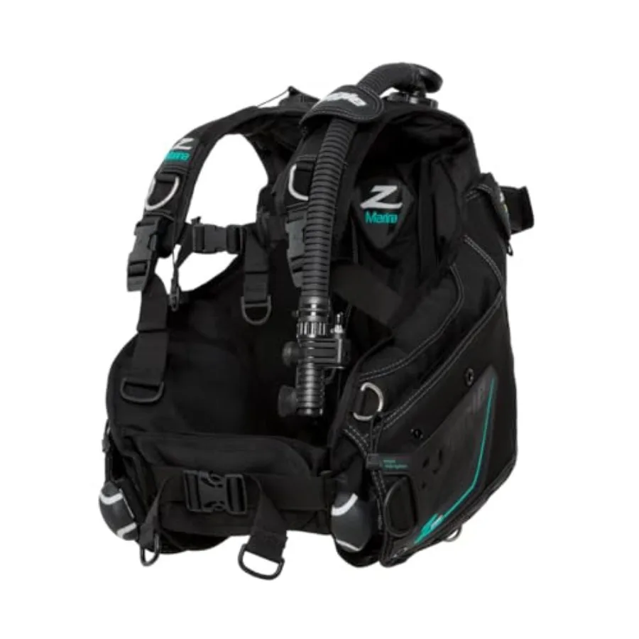 Zeagle Marina BCD Women's jacket style scuba diving buoyancy compensator Nylon fabric Black and teal Ergonomic fit for women's
Zeagle Marina BCD Women's jacket style scuba diving buoyancy compensator Nylon fabric Black and teal Ergonomic fit for women's
