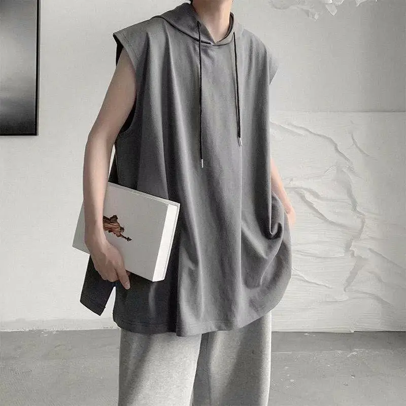 Summer Sleeveless Hooded Loose Sports Tops Simplicity Korean Youth All-match Street Casual T Shirts Fashion Trend Men Clothing
Summer Sleeveless Hooded Loose Sports Tops Simplicity Korean Youth All-match Street Casual T Shirts Fashion Trend Men Clothing