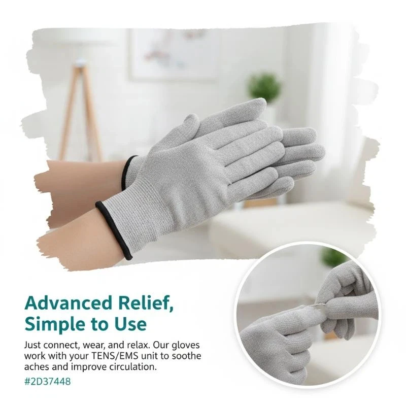 1 pair of pad electric therapy massage conductive silver fiber electrode gloves
1 pair of pad electric therapy massage conductive silver fiber electrode gloves
