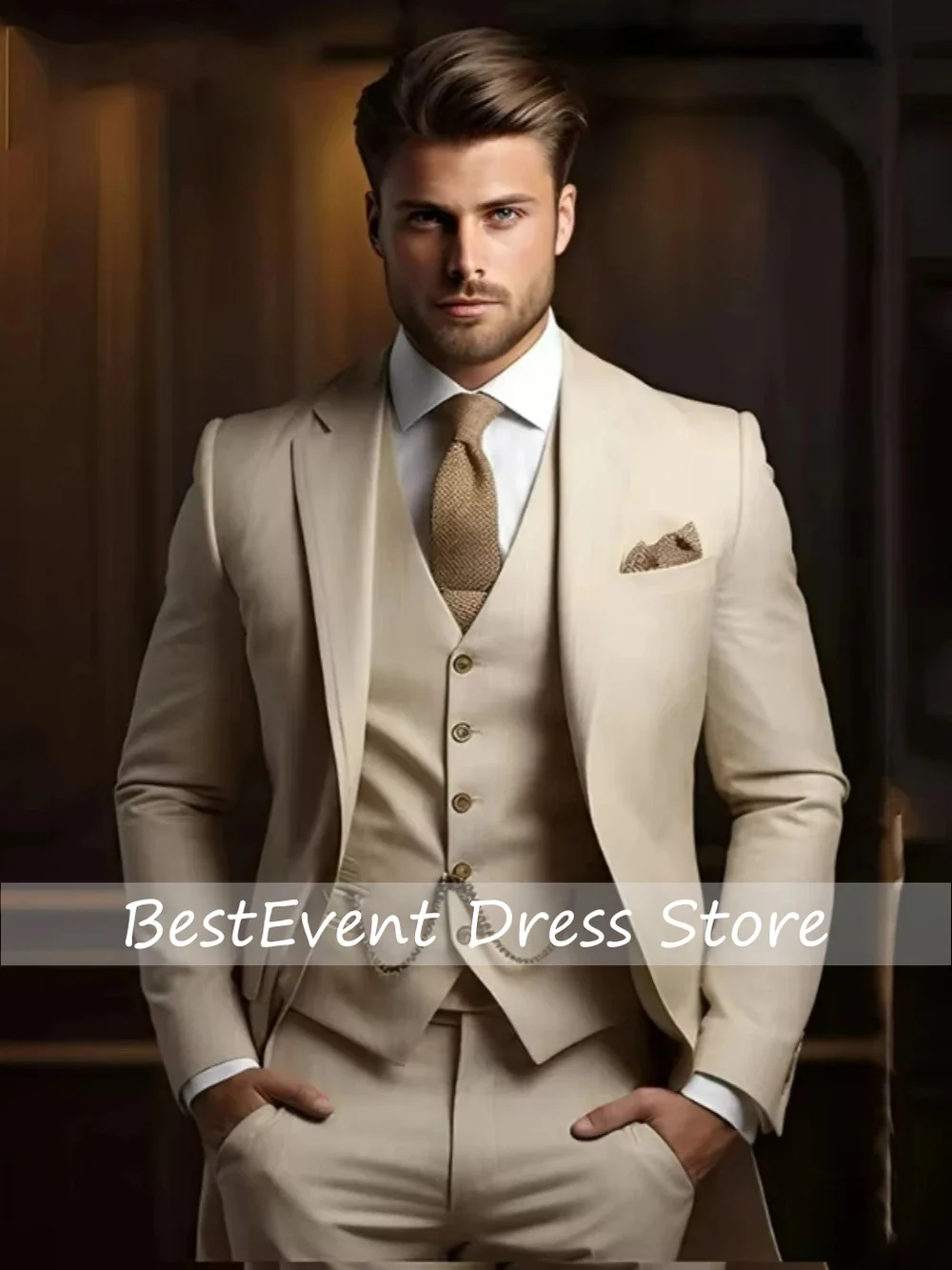 Male Suits 3 Pieces Jacket With Vest Pants Wedding Groom Sets Notched Lapel Men's Formal Business Office Suit Set Customized
Male Suits 3 Pieces Jacket With Vest Pants Wedding Groom Sets Notched Lapel Men's Formal Business Office Suit Set Customized
