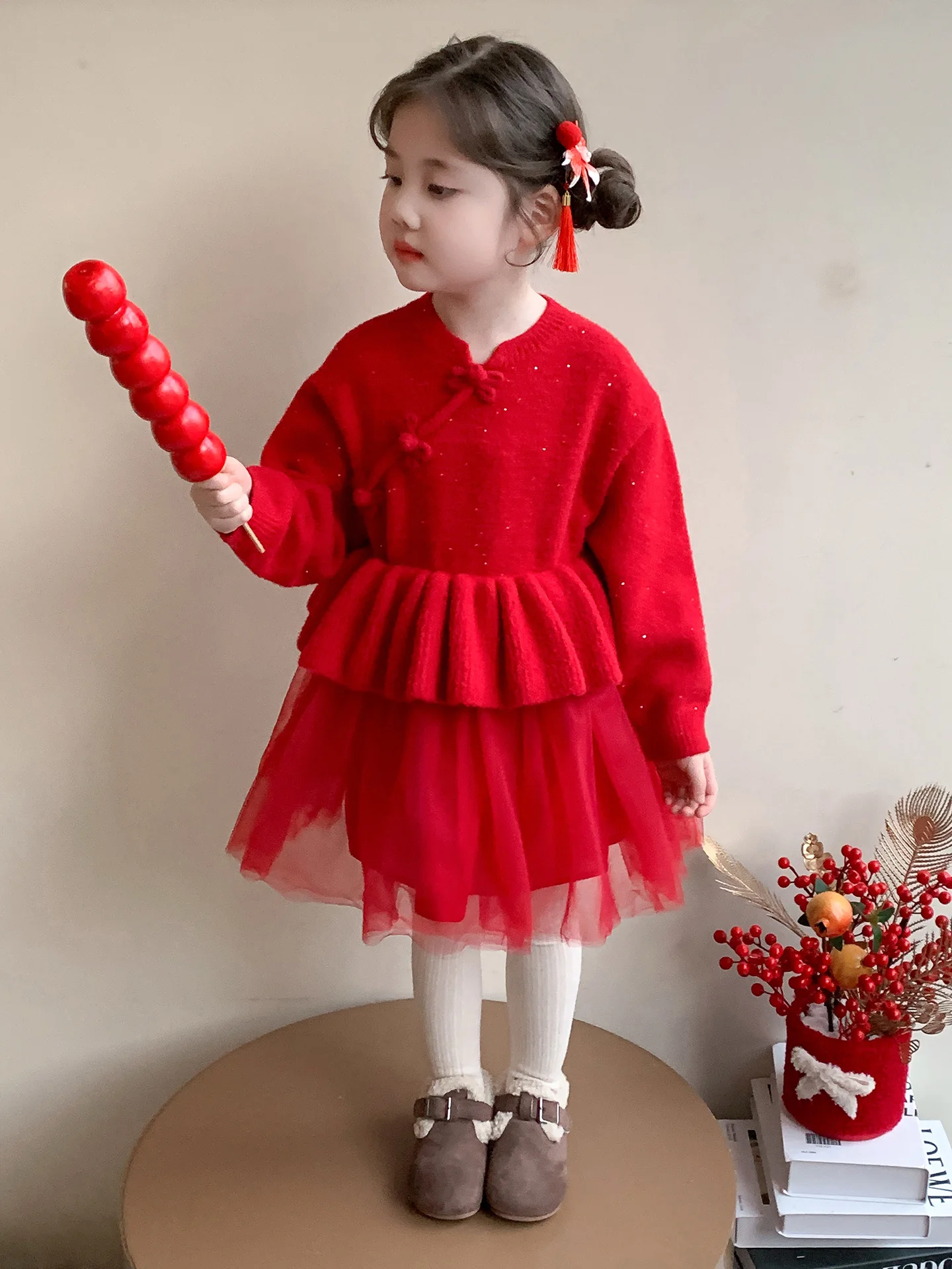 Girls Knitted Tulle Dr Winter Faion Little Girl Pageant Thi Sweater Dr Chinese Sle Loose Fit Long Sve round Ne
Girls Knitted Tulle Dr Winter Faion Little Girl Pageant Thi Sweater Dr Chinese Sle Loose Fit Long Sve round Ne