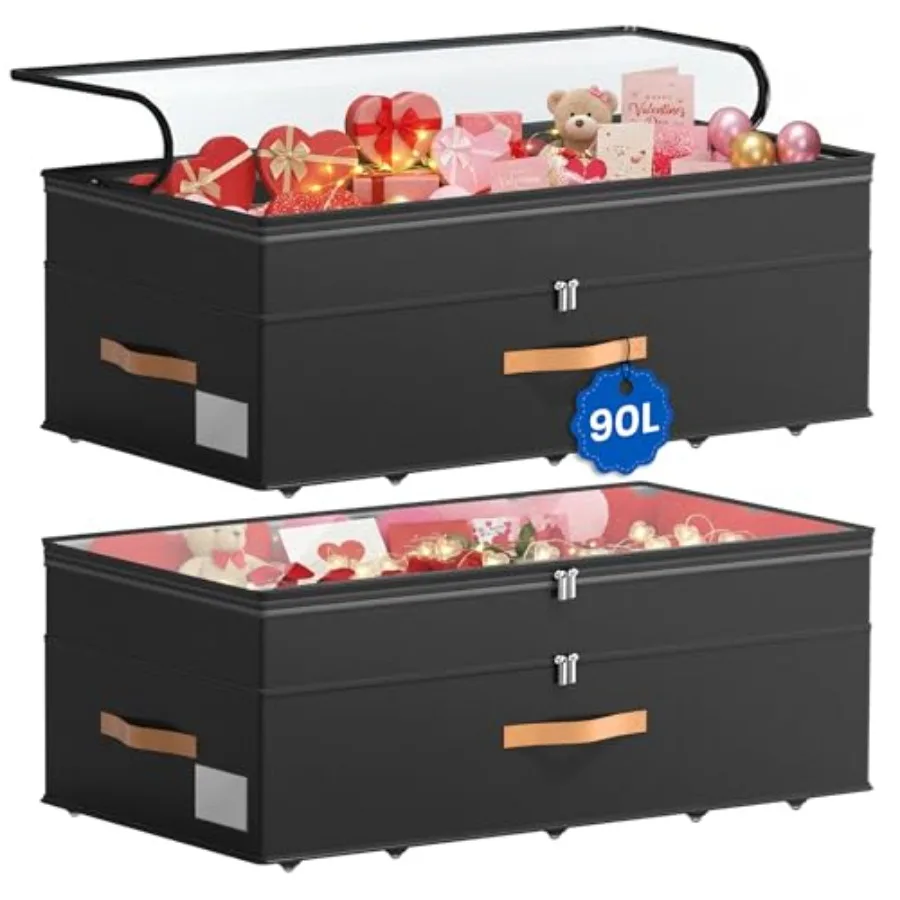 Under Bed Storage with Wheels, 2-Pack Underbed Storage Containers, No Assemble 11 Inch 90L XXL Large Adjustable Storage Bins wi
Under Bed Storage with Wheels, 2-Pack Underbed Storage Containers, No Assemble 11 Inch 90L XXL Large Adjustable Storage Bins wi