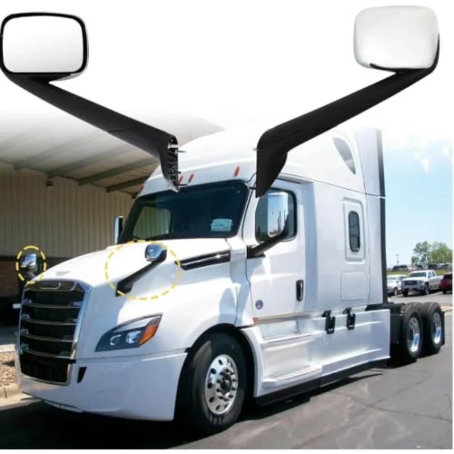Chrome Pair Hood Mirror with Power Heated for 2018+ Freightliner Cascadia Truck Side Hood Mirror Durable Aluminum Construction
Chrome Pair Hood Mirror with Power Heated for 2018+ Freightliner Cascadia Truck Side Hood Mirror Durable Aluminum Construction