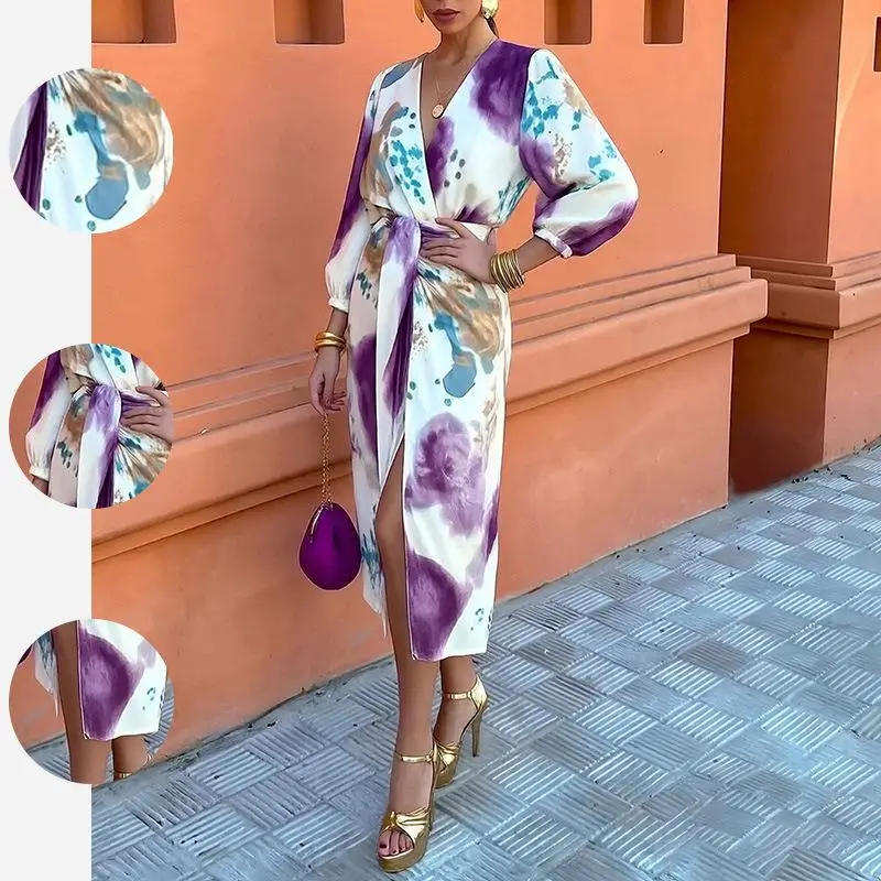 Spring Casual V-Neck Long Sleeve Split Two-Piece Set Fashionable Women's Ensemble Sweet Style Mid-Length Abstract Pattern
Spring Casual V-Neck Long Sleeve Split Two-Piece Set Fashionable Women's Ensemble Sweet Style Mid-Length Abstract Pattern