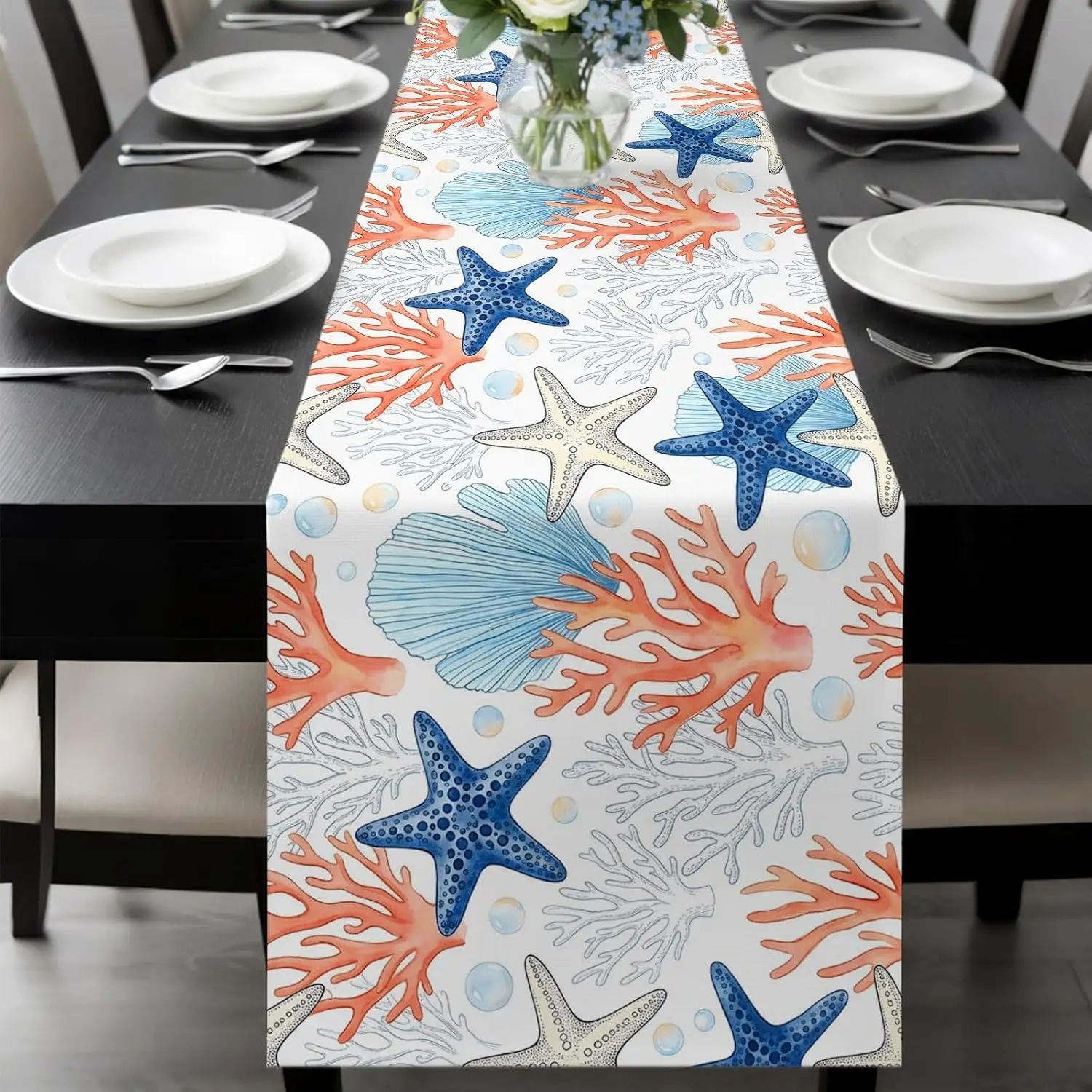 Summer Starfish Coral Shell Linen Table Runner Party Decor Washable Farmhouse Kitchen Dining Table Runner Wedding Decorations
Summer Starfish Coral Shell Linen Table Runner Party Decor Washable Farmhouse Kitchen Dining Table Runner Wedding Decorations
