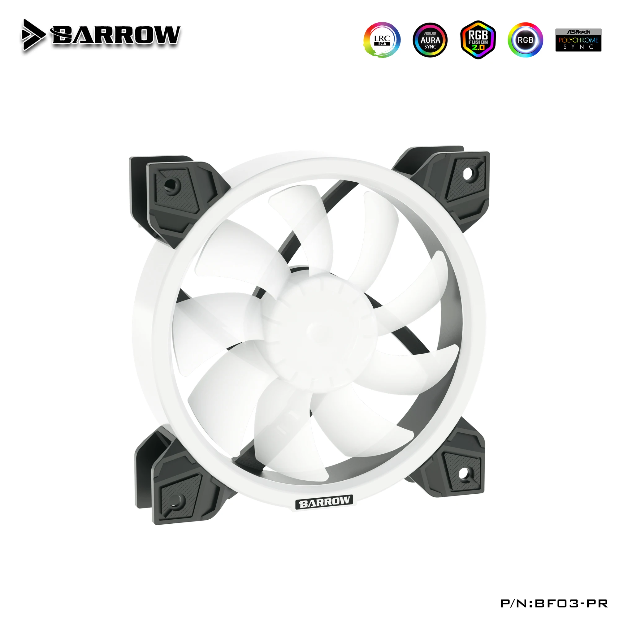 Barrow BF03-PR Water Cooling Fan PWM Aurora RGB Adjustable Ring Effect Dedicated For Cooling Raw Radiator
Barrow BF03-PR Water Cooling Fan PWM Aurora RGB Adjustable Ring Effect Dedicated For Cooling Raw Radiator