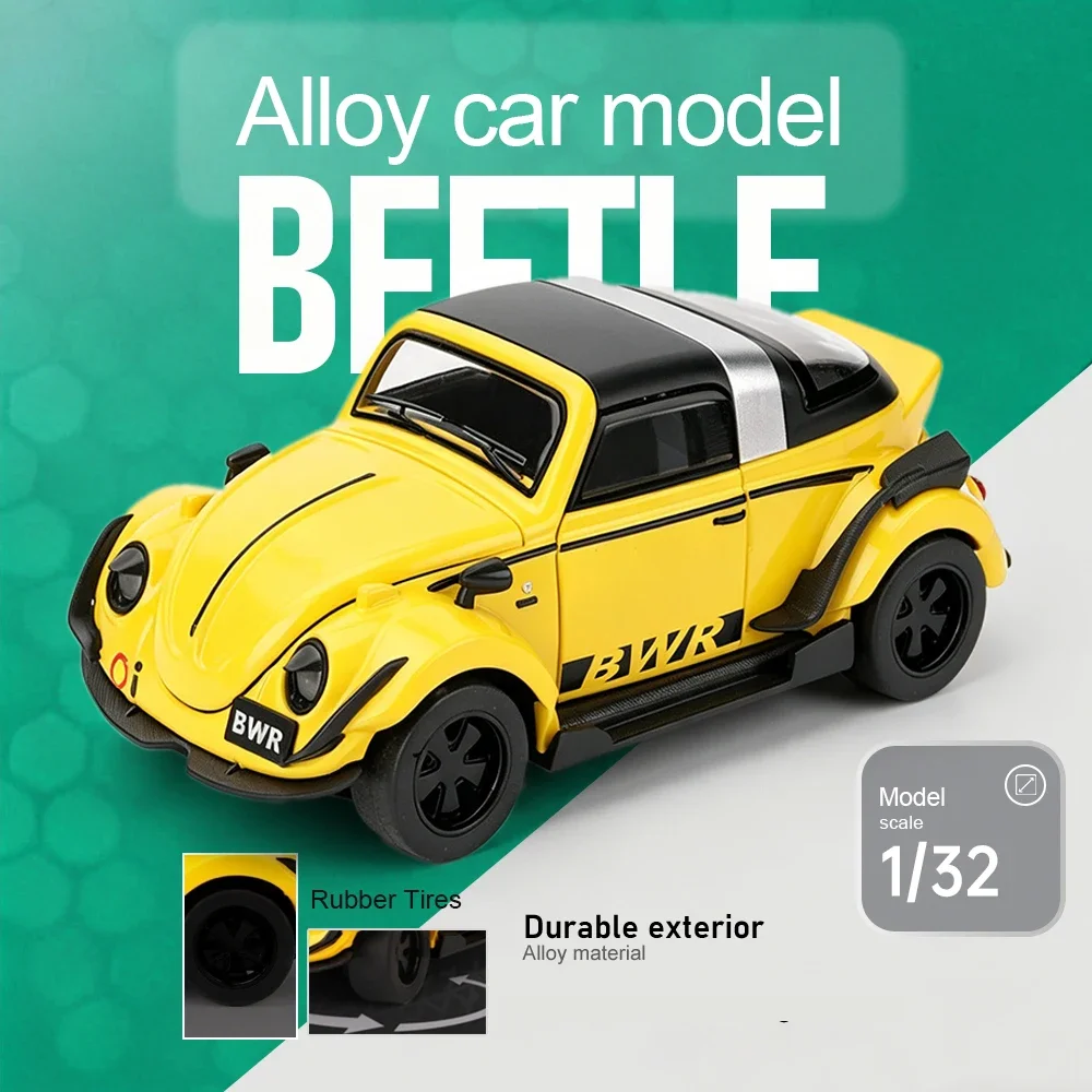 1:32 Beetle Car Miniature Model Toys Alloy Diecast Doors Opened Sound Light Pull Back Rubber Tires Toy Vehicles for Kids Gifts
1:32 Beetle Car Miniature Model Toys Alloy Diecast Doors Opened Sound Light Pull Back Rubber Tires Toy Vehicles for Kids Gifts