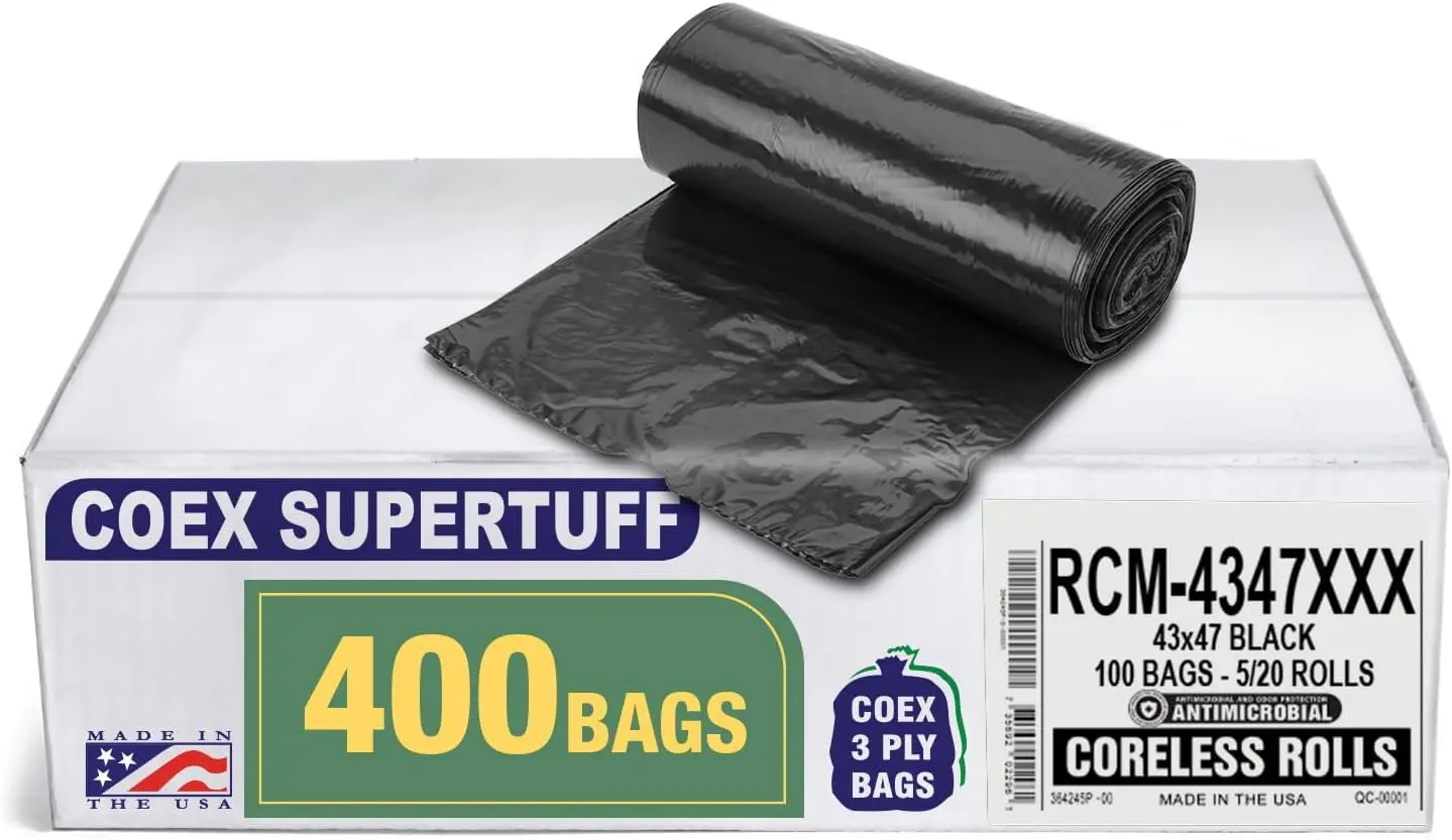 Сверхмощные мешки для мусора на 56 галлонов, толщина 2 мил, черные, 400 штук (20 рулонов), устойчивые к проколам
Сверхмощные мешки для мусора на 56 галлонов, толщина 2 мил, черные, 400 штук (20 рулонов), устойчивые к проколам