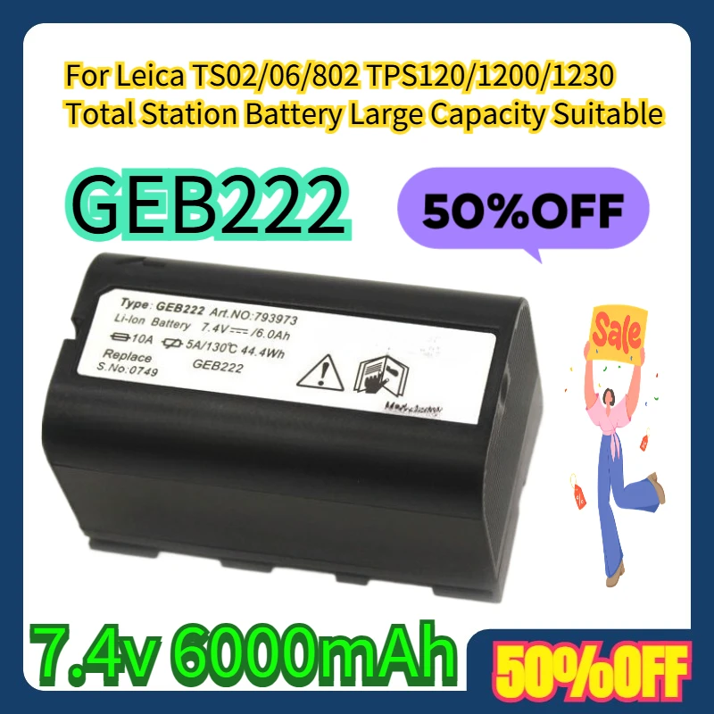 For Leica TS02/06/802 TPS120/1200/1230 Total Station 7.4V 6000mAh GEB222 Battery Large Capacity Suitable
For Leica TS02/06/802 TPS120/1200/1230 Total Station 7.4V 6000mAh GEB222 Battery Large Capacity Suitable