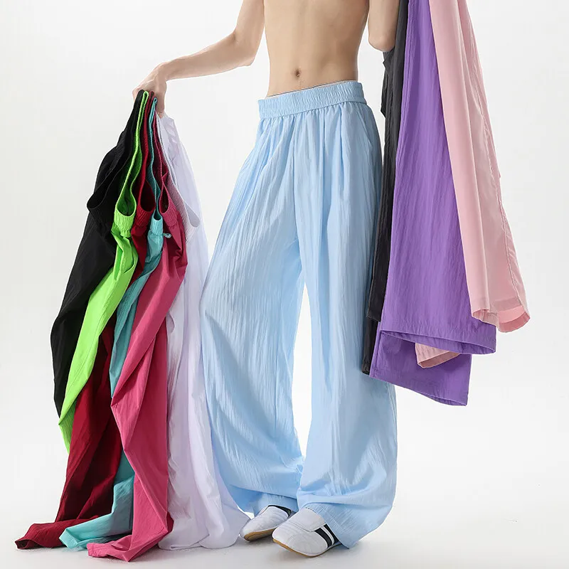 Мужские повседневные брюки, летние тонкие широкие брюки свободного покроя, прямые брюки, удобные дышащие легкие женские брюки
Мужские повседневные брюки, летние тонкие широкие брюки свободного покроя, прямые брюки, удобные дышащие легкие женские брюки