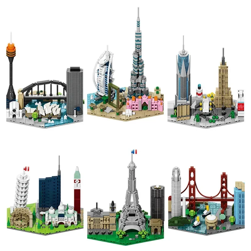 France City Street View Building Block Dubai Bricks Guangzhou Tower Shanghai Skyline Toys Twin Tower San Francisco Beijing Gifts
France City Street View Building Block Dubai Bricks Guangzhou Tower Shanghai Skyline Toys Twin Tower San Francisco Beijing Gifts