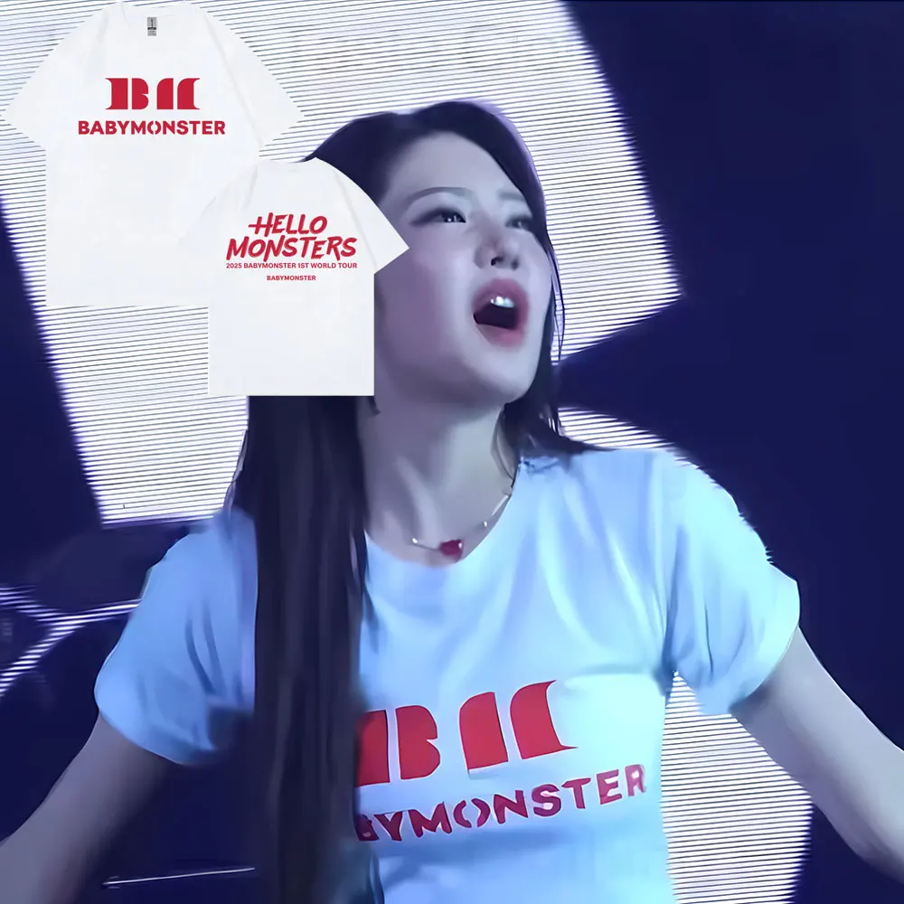 Kpop Band Babymonster Same Style Graphic Print T-shirt Hello Monsters World Tour T Shirts Men Women Fashion Oversized T-shirts
Kpop Band Babymonster Same Style Graphic Print T-shirt Hello Monsters World Tour T Shirts Men Women Fashion Oversized T-shirts