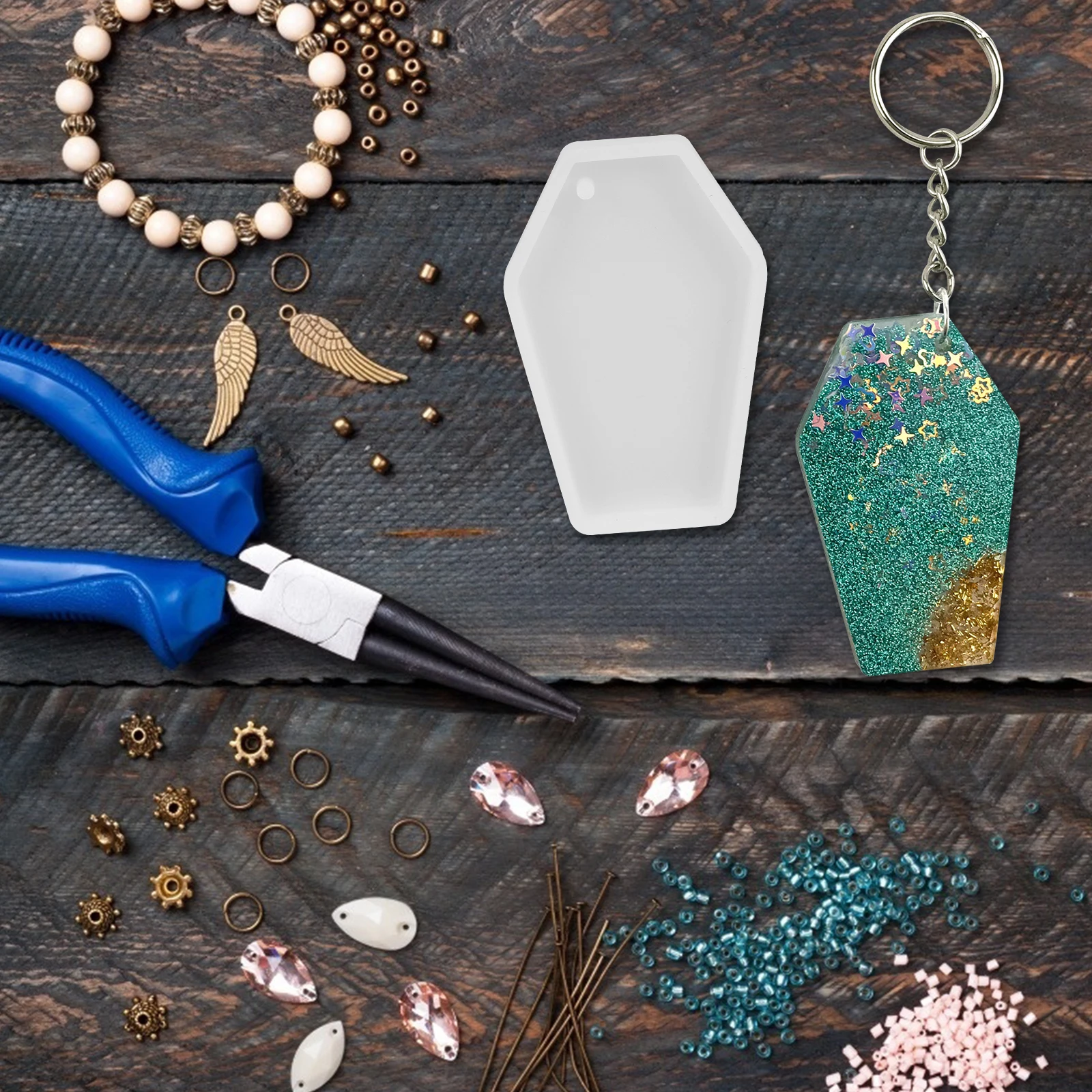 2Pcs Keychain Mold Coffin Silicone Pendant Making Crafts DIY Jewelry Decor Resin Clay Spinner Lightweight EcoFriendly NonStick
2Pcs Keychain Mold Coffin Silicone Pendant Making Crafts DIY Jewelry Decor Resin Clay Spinner Lightweight EcoFriendly NonStick