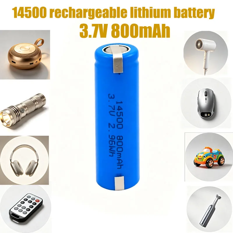 14500rechargeable Lithium Battery 3.7V 800mAh Weldable Suitable for Flashlight Electric Toothbrush Shaver Remote Control Toy Car
14500rechargeable Lithium Battery 3.7V 800mAh Weldable Suitable for Flashlight Electric Toothbrush Shaver Remote Control Toy Car