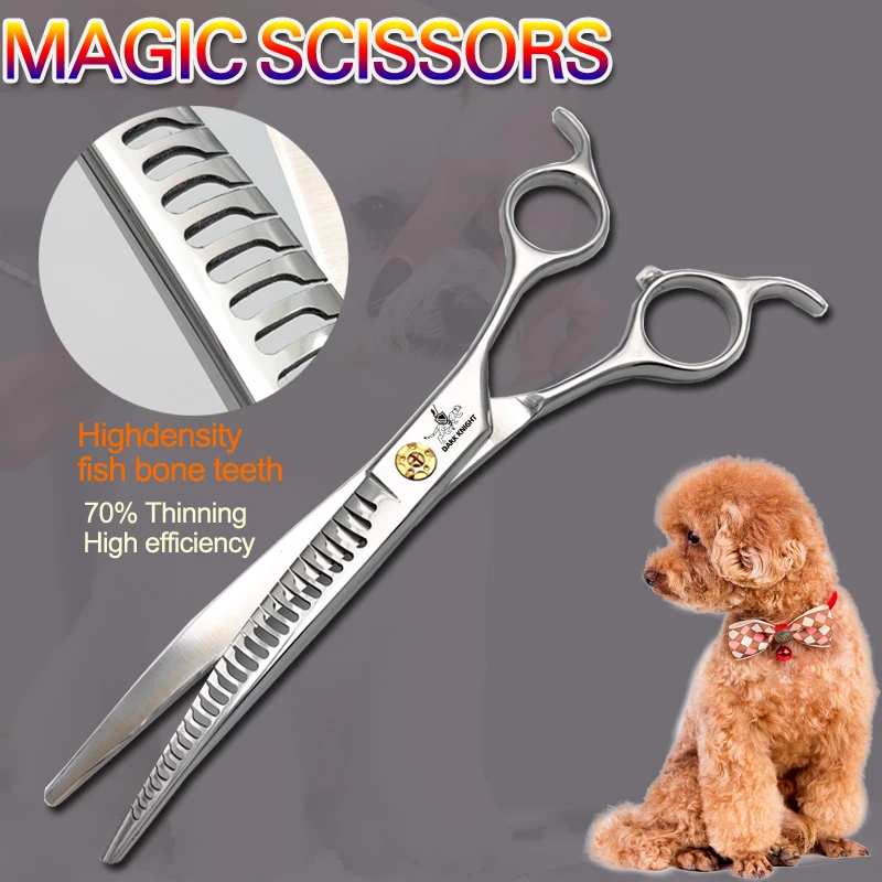Pet grooming professional scissors, dog round head trimming, curved teeth cutting fishbone 7 "magic scissors,440Calloy steel
Pet grooming professional scissors, dog round head trimming, curved teeth cutting fishbone 7 "magic scissors,440Calloy steel