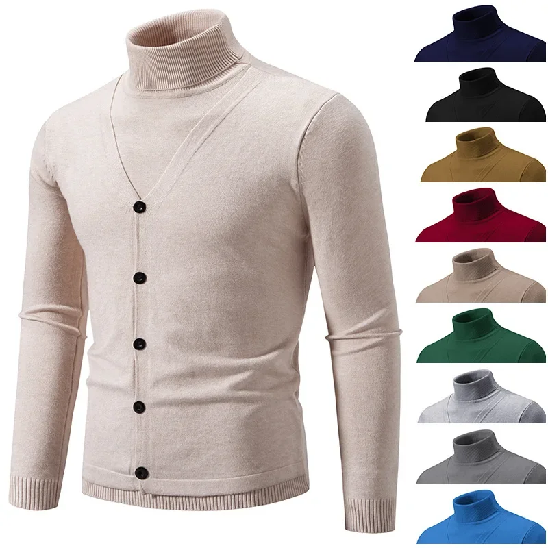 Autumn and Winter New Sweater Men's Solid Color Underlay High Collar Slim Fit Fake Two Piece Men's Knitted Sweater
Autumn and Winter New Sweater Men's Solid Color Underlay High Collar Slim Fit Fake Two Piece Men's Knitted Sweater