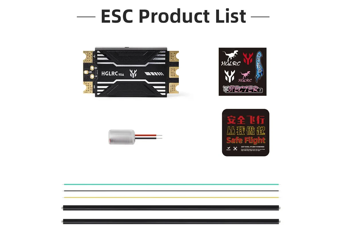 HGLRC SPECTER 90A ESC Dual MOS Support BL32 ESC Telemetry 2-8S for Movie-level X8, X4, and XCLASS RC FPV Drone
HGLRC SPECTER 90A ESC Dual MOS Support BL32 ESC Telemetry 2-8S for Movie-level X8, X4, and XCLASS RC FPV Drone