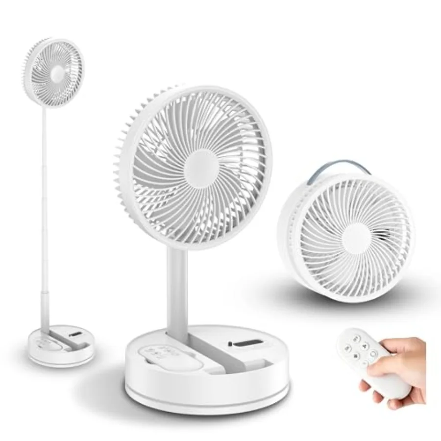 Portable Standing Oscillating Rechargeable Fan - 8" 8000mah Battery Operated USB Fan for Bedroom Quiet Remote Folding Pedestal
Portable Standing Oscillating Rechargeable Fan - 8" 8000mah Battery Operated USB Fan for Bedroom Quiet Remote Folding Pedestal