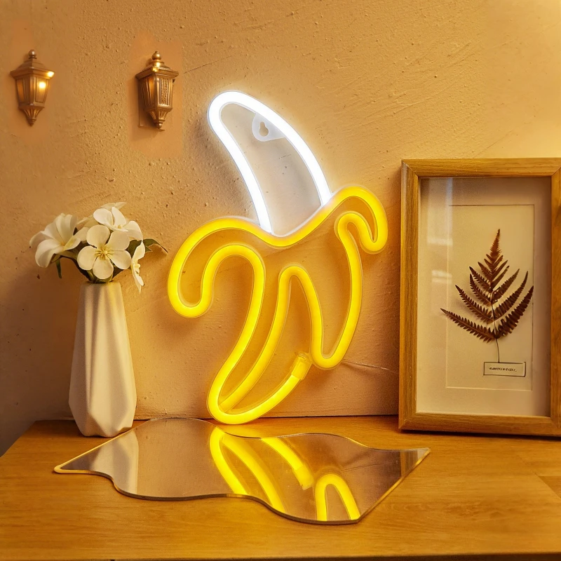 LED Neon Sign USB Banana Shape Home Dimmable Safe Easy Install Cute Bright for Bedroom Wedding Party Home Decor Gift Neon Signs
LED Neon Sign USB Banana Shape Home Dimmable Safe Easy Install Cute Bright for Bedroom Wedding Party Home Decor Gift Neon Signs