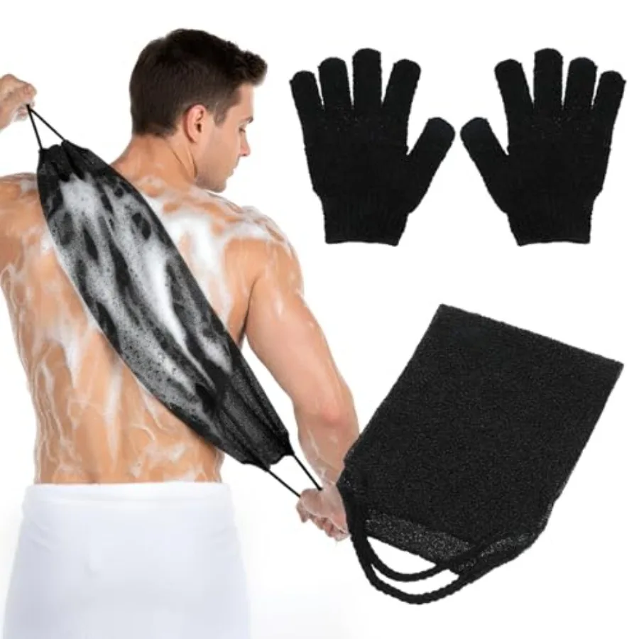 2 Pack Exfoliating Back Scrubber Bath Gloves Set Washcloth Back Scrubber Set Exfoliating Shower Towel with Gloves Cleaner Wash
2 Pack Exfoliating Back Scrubber Bath Gloves Set Washcloth Back Scrubber Set Exfoliating Shower Towel with Gloves Cleaner Wash