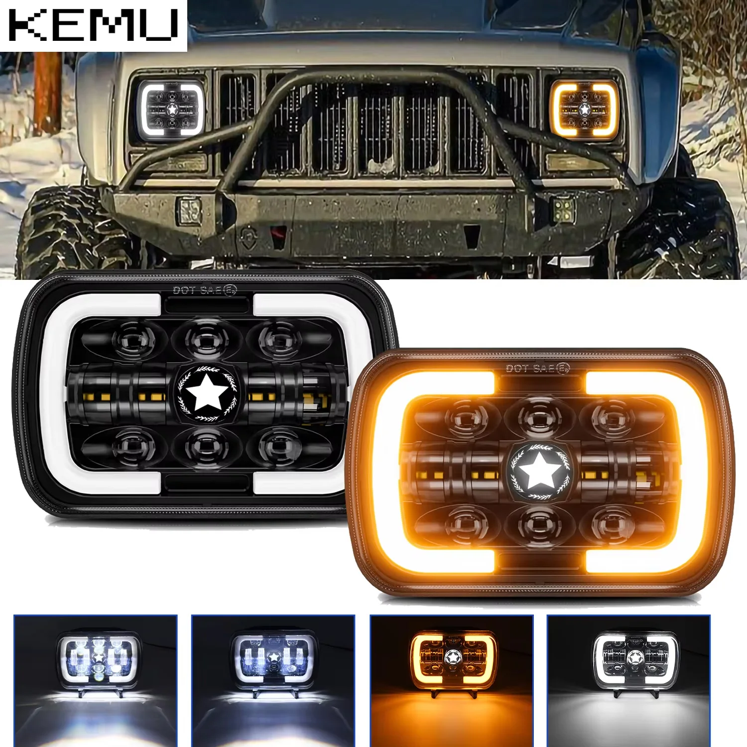 7 Inch LED Square Headlight Wrangler Jeep Headlamp 180W Five Star DRL Hi/Low Beam Turn Signal Offroad Truck Headlight 12V 24V
7 Inch LED Square Headlight Wrangler Jeep Headlamp 180W Five Star DRL Hi/Low Beam Turn Signal Offroad Truck Headlight 12V 24V