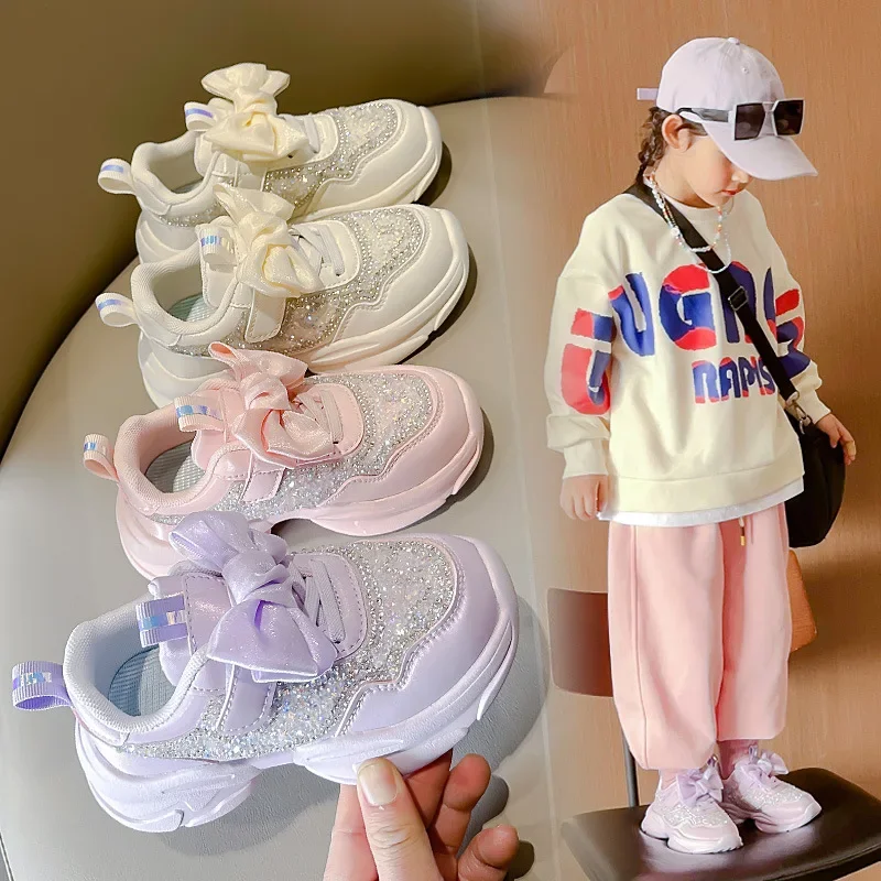 Children Sneakers for Girls Rhinestones 2025 Spring Autumn New Soft Girls Running Sport Shoes Hook & Loop Breatheable Simple Bow
Children Sneakers for Girls Rhinestones 2025 Spring Autumn New Soft Girls Running Sport Shoes Hook & Loop Breatheable Simple Bow