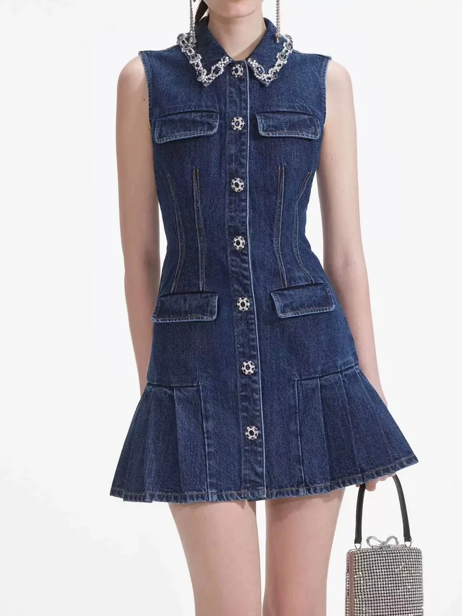2025 Summer Women's Denim Skirt Cotton Chain Corset Lapel Ladies Dress y2k Clothes New Fashion High Quality Pleated Skirt bra
2025 Summer Women's Denim Skirt Cotton Chain Corset Lapel Ladies Dress y2k Clothes New Fashion High Quality Pleated Skirt bra