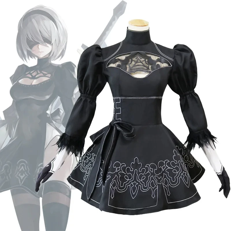 Game NieR Automata 2B Dress YoRHa No. 2 Type B Cosplay Costume NieR Black Uniform 2B Dress Eyemask Gloves Hairpin Stockings
Game NieR Automata 2B Dress YoRHa No. 2 Type B Cosplay Costume NieR Black Uniform 2B Dress Eyemask Gloves Hairpin Stockings