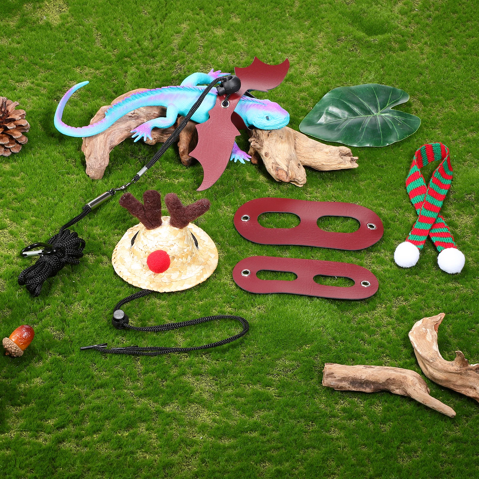 Christmas Reptile Costume Set Lizard Hat Scarf Leash S M L Size Outdoor Pet Bearded Dragon Clothes Accessories
Christmas Reptile Costume Set Lizard Hat Scarf Leash S M L Size Outdoor Pet Bearded Dragon Clothes Accessories