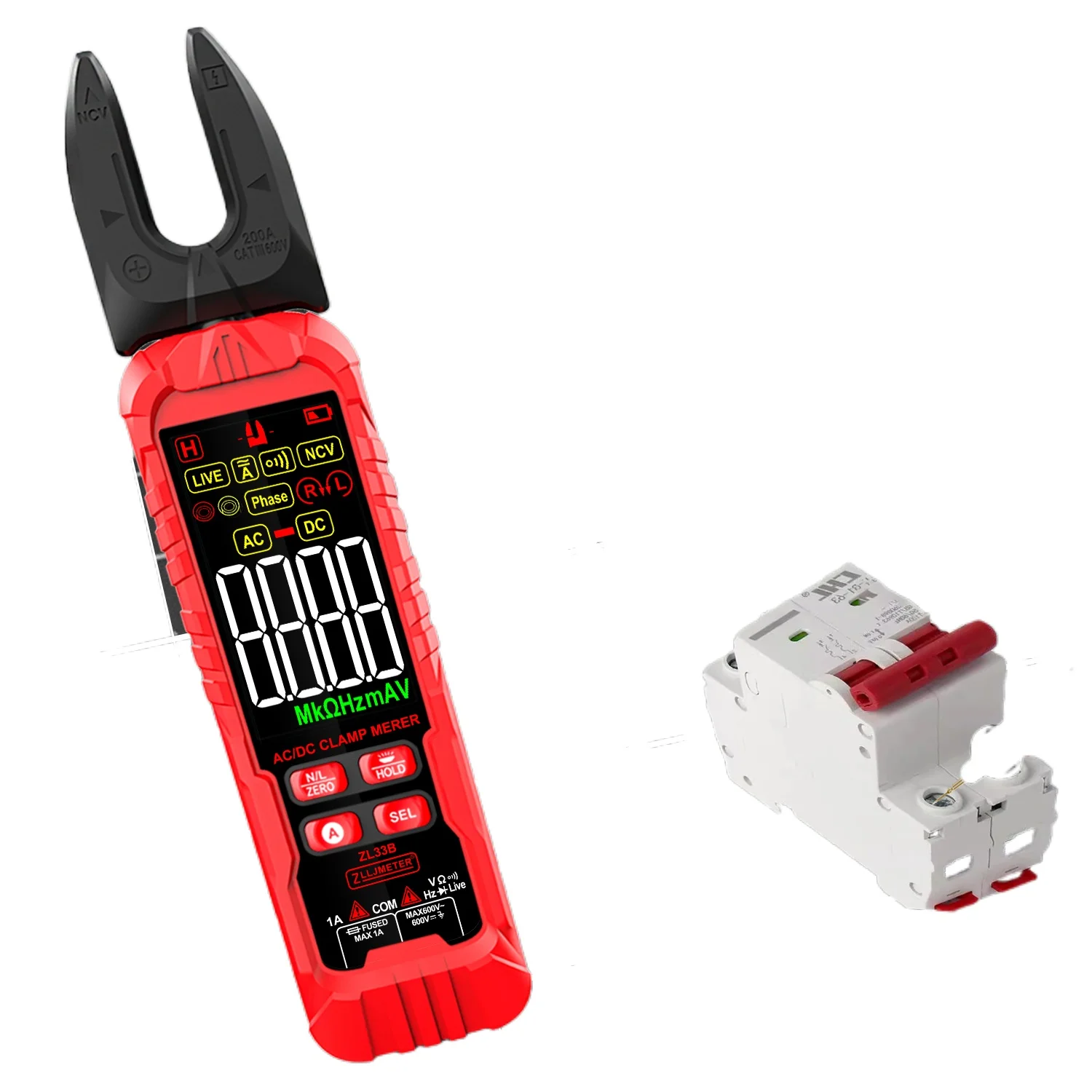 Smart Car Repair Digital Clamp Meter Auto Range AC Current Temperature Resistance Frequency Continuity