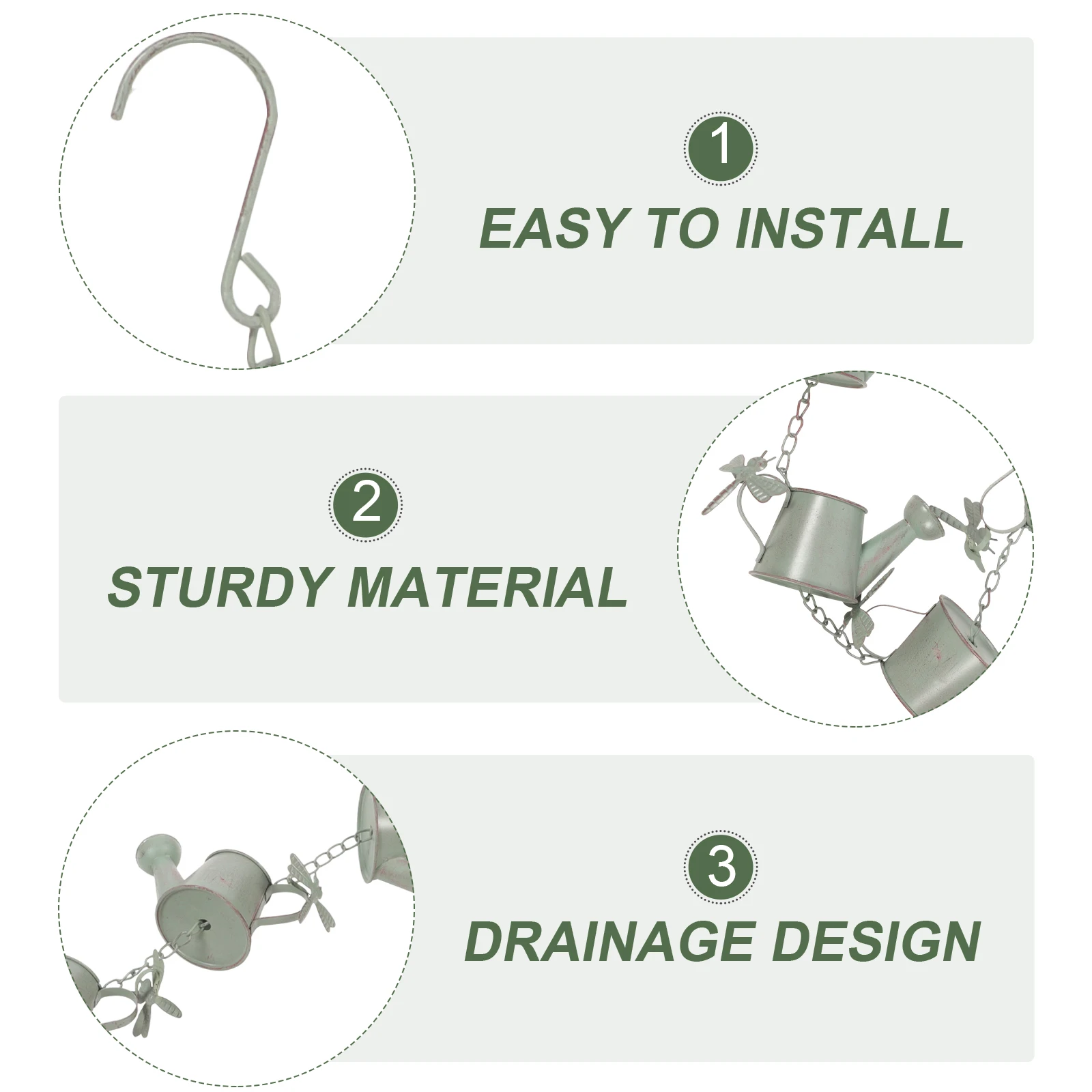 Iron Rain Chain Green Patina Metal Water Jugs Catcher Long Gutter Downspout Chains Decor Hanging Outdoor Rust Proof Storm
Iron Rain Chain Green Patina Metal Water Jugs Catcher Long Gutter Downspout Chains Decor Hanging Outdoor Rust Proof Storm
